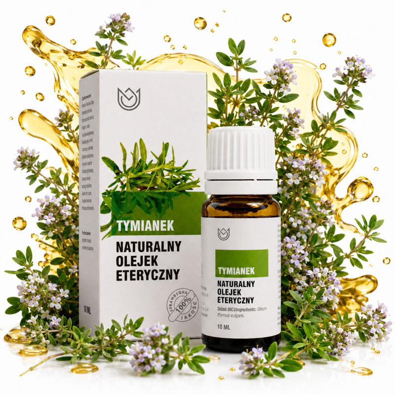 Naturalny OLEJEK ETERYCZNY TYMIANEK kaszel astma zatoki 10ml do inhalacji