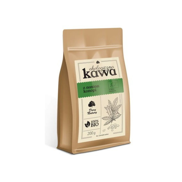 Dary Natury KAWA Z NASION KONOPI Ekologiczna BEZKOFEINOWA 200g
