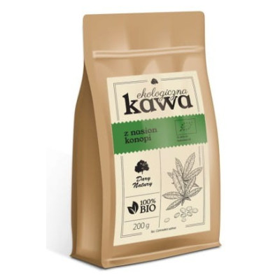 Dary Natury KAWA Z NASION KONOPI Ekologiczna BEZKOFEINOWA 200g