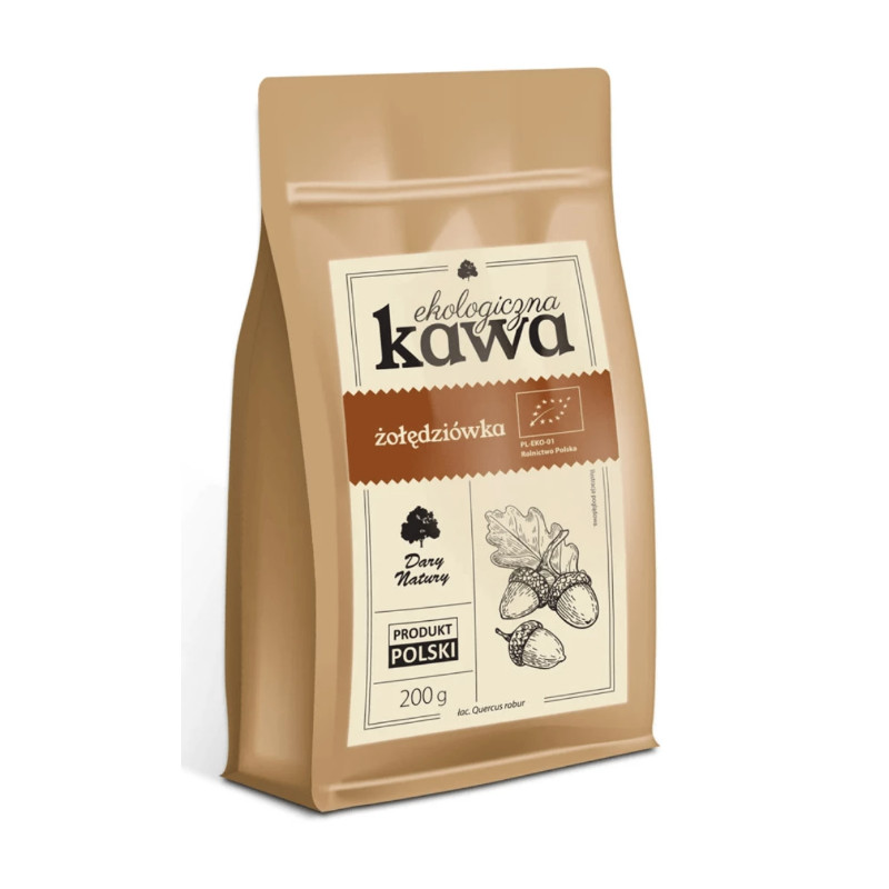 Dary Natury KAWA ŻOŁĘDZIÓWKA EKOLOGICZNA BEZKOFEINOWA  200g KRÓTKA DATA