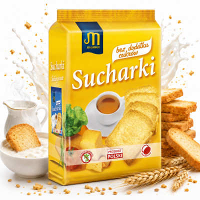 MAMUT SUCHARKI bez cukru 225g (żółte)