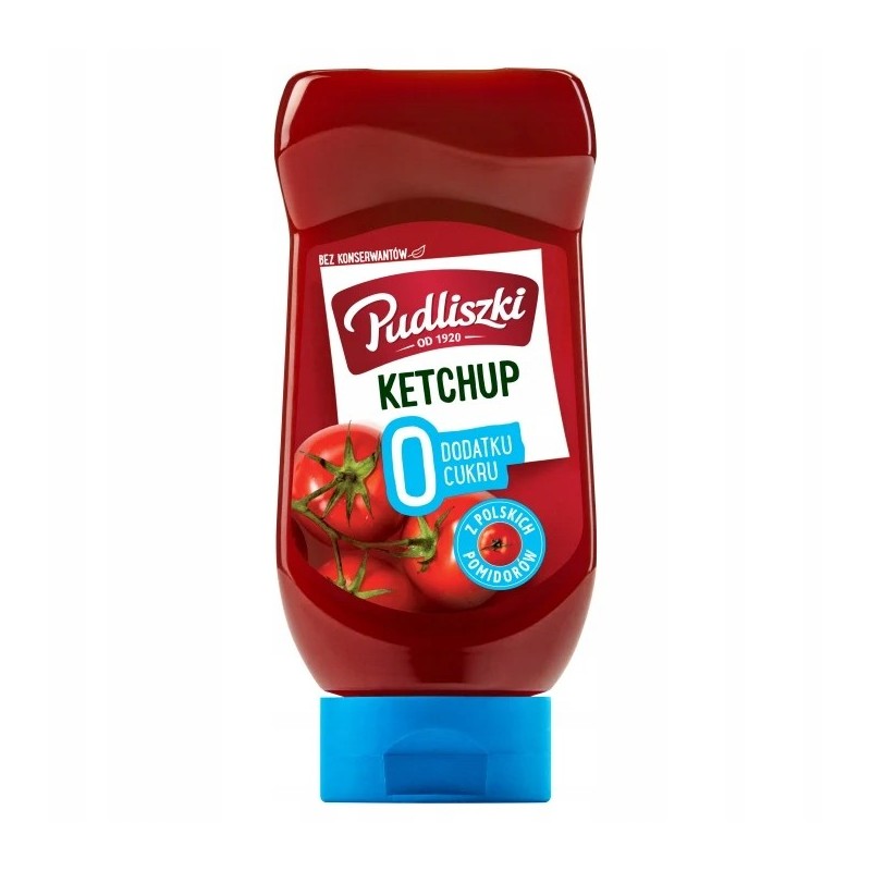 PUDLISZKI KETCHUP ŁAGODNY bez DODATKU CUKRU Z POLSKICH