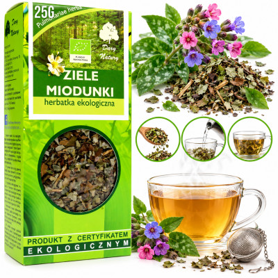 MIODUNKA ZIELE MIODUNKI PŁUCNIK ZIOŁA NA PŁUCA eko bio 25g DARY NATURY