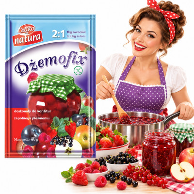 Celiko DŻEMOFIX na pektynie do przetworów na 1KG owoców BEZ GULTENU 2:1 40g