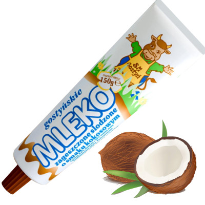 MLEKO ZAGĘSZCZONE SŁODZONE KOKOS 150G W TUBCE tubka Gostyń