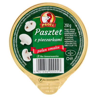 PASZTET DROBIOWO-WIEPRZOWY Z PIECZARKAMI !DUŻY! 250g Profi