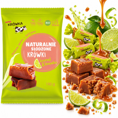 Super FUDGIO Eko vege KRÓWKI WEGAŃSKIE LIMONKA BEZ GLUTENU LAKTOZY 150g