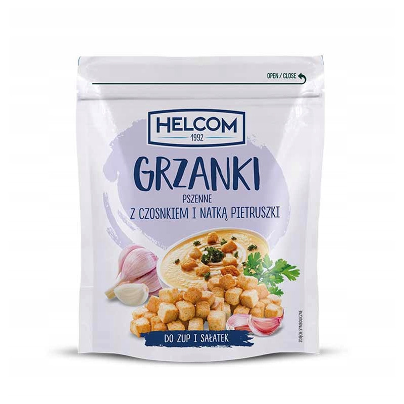 GRZANKI PSZENNE Z CZOSNKIEM I NATKĄ PIETRUSZKI 100g Helcom