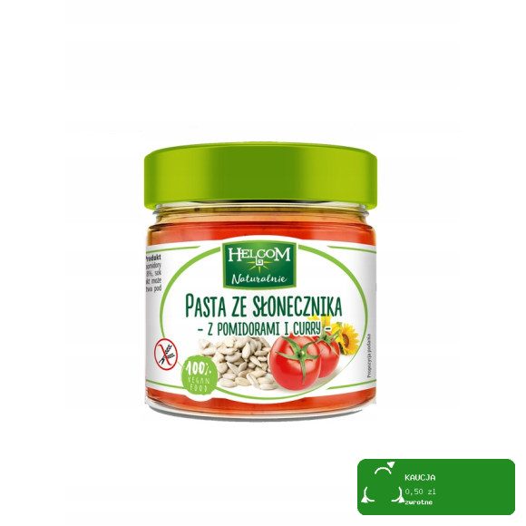 Helcom PASTA ZE SŁONECZNIKA Z POMIDORAMI I CURRY do pieczywa MAKARONU 180g