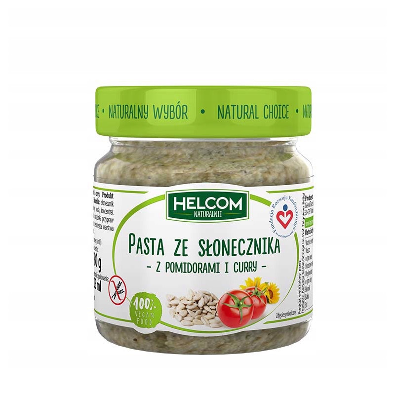 Helcom PASTA ZE SŁONECZNIKA Z POMIDORAMI I CURRY do pieczywa MAKARONU 180g