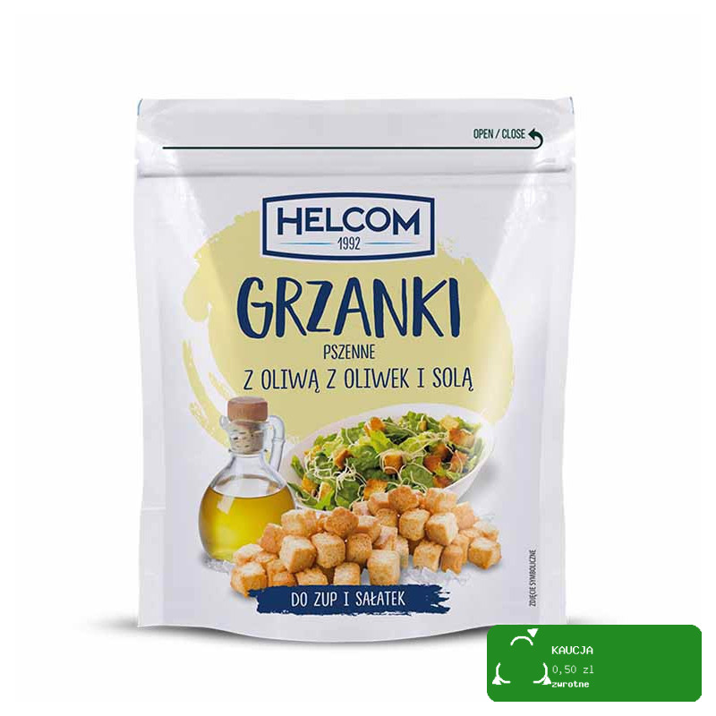 Helcom GRZANKI PSZENNE Z OLIWIĄ Z OLIWEK I SOLĄ do zup i sałatek 100g