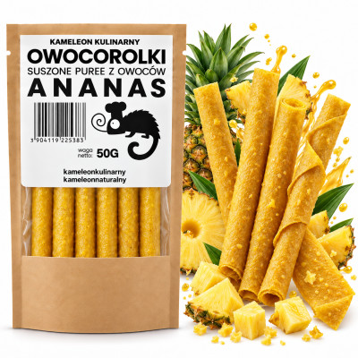 KAMELEON KULINARNY ROLLSY OWOCOWE OWOCOROLKI ANANAS ananasowe 50G