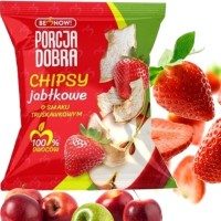 Porcja Dobra CHIPSY JABŁKOWE o smaku TRUSKAWKOWYM bez