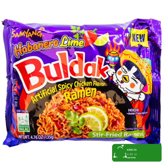BULDAK  MAKARON KOREAŃSKI OSTRY RAMEN KURCZAK HABANERO LIME KRÓTKA DATA
