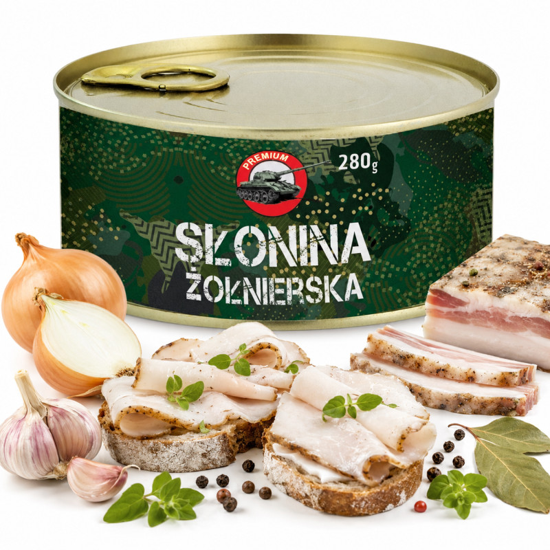 SŁONINA WOJSKOW ŻOŁNIERSKA Premium 280g KONSERWA MIĘSNA W PUSZCE Ankor
