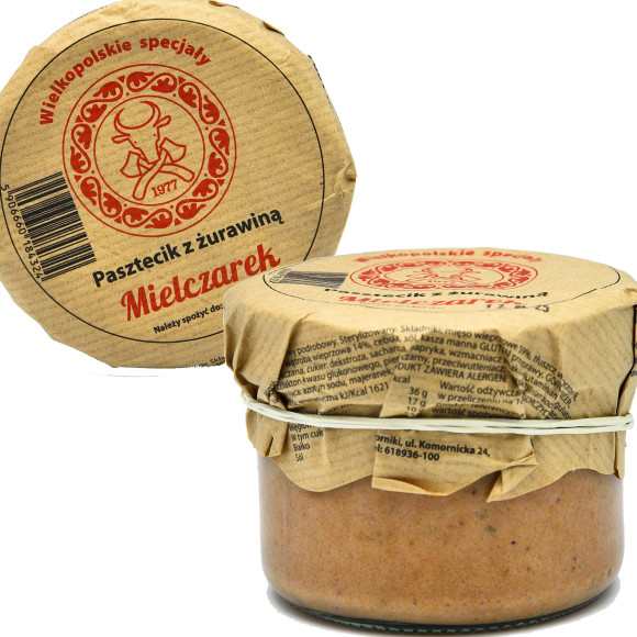 Mielczarek PASZTECIK Z ŻURAWINĄ W SŁOJU Pasztet w słoiku 180G 0,18KG