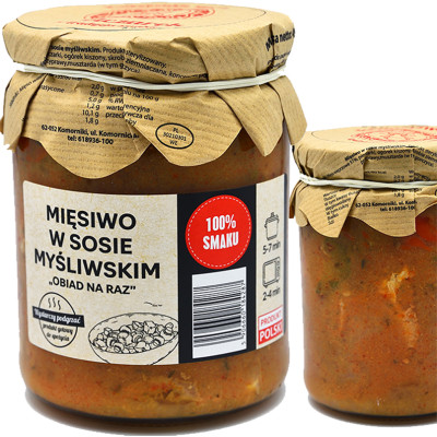 Mielczarek MIĘSIWO MIĘSO W SOSIE MYŚLIWSKIM w SŁOIKU gotowe danie 490g