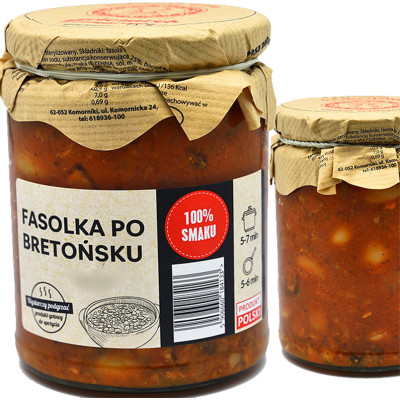 Mielczarek FASOLKA PO BRETOŃSKU W SŁOIKU GOTOWE DANIE MIĘSNE 490g 0,49KG