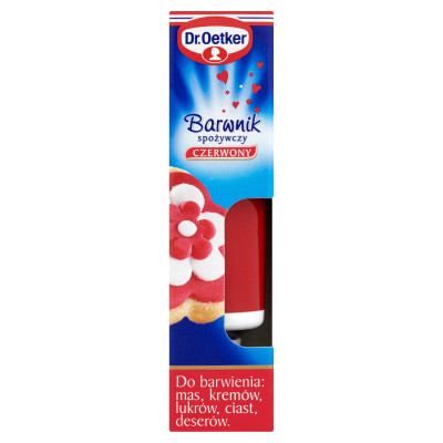 DR.OETKER BARWNIK W ŻELU SPOŻYWCZY CZERWONY do MAS KREMÓW LUKRÓW CIAST 10g