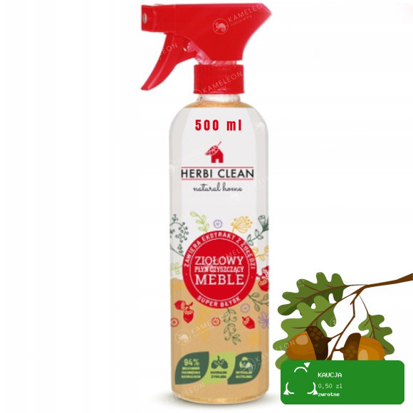 Herbi Clean ZIOŁOWY PŁYN do PRANIA pranie HERBAL WASHING LIQUID 500ml 0,5L