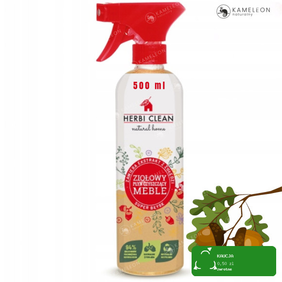 Herbi Clean ZIOŁOWY PŁYN do PRANIA pranie HERBAL WASHING LIQUID 500ml 0,5L