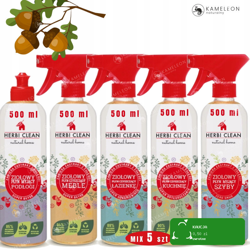 Herbi Clean ZIOŁOWY PŁYN do PRANIA pranie HERBAL WASHING LIQUID 500ml 0,5L
