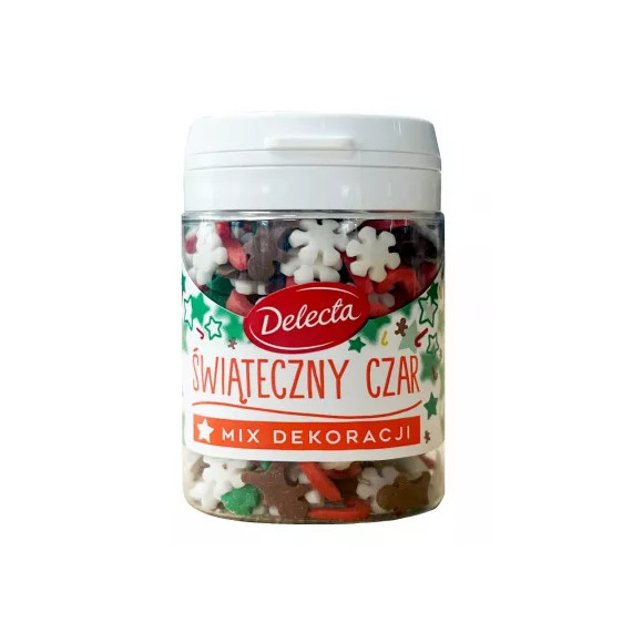 Delecta ŚWIĄTECZNY CZAR Mix dekoracje  PŁATKI CUKROWE 55g