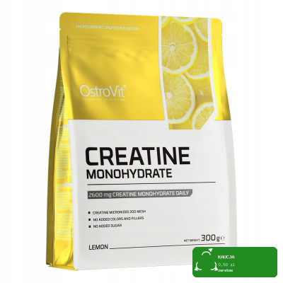 OstroVit MONOHYDRAT KREATYNY KREANTYNA 300g 0,3KG - smak CYTRYNOWY CYTRYNA
