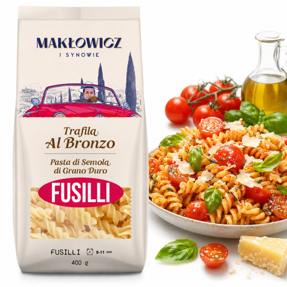 Makłowicz  MAKARON FUSILLI włoski ŚWIDERKI do sosów 400g