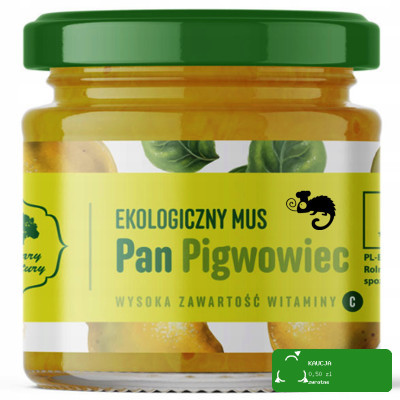 EKOLOGICZNY eko MUS OWOCOWY Pan PIGWOWIEC dużo WITAMINY C 200g DARY NATURY