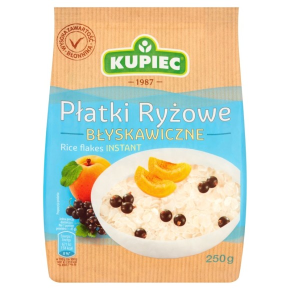 Kupiec PŁATKI RYŻOWE BŁYSKAWICZNE 250g 0,25KG