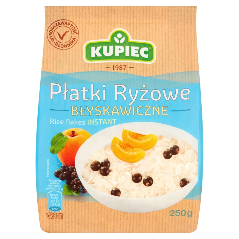 Kupiec PŁATKI RYŻOWE BŁYSKAWICZNE 250g 0,25KG