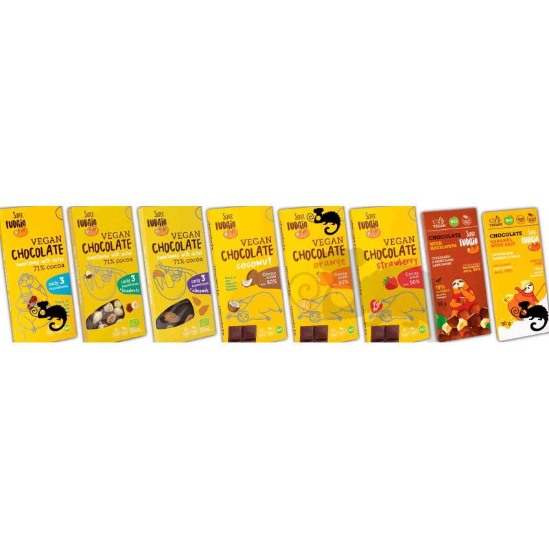 EKOLOGICZNA CZEKOLADA KARMELOWA KARMEL Z SOLĄ BEZ GLUTENU 50g Super FUDGIO