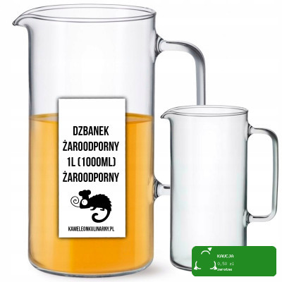 DZBANEK SZKLANY żaroodporny CYLINDER 2L DUŻY (2000ml) na napoje soki wodę