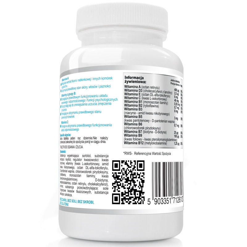 Wish MULTIWITAMINA COMPLEX JUNIOR DO SSANIA D3 A E C wit z grupy B 120kaps
