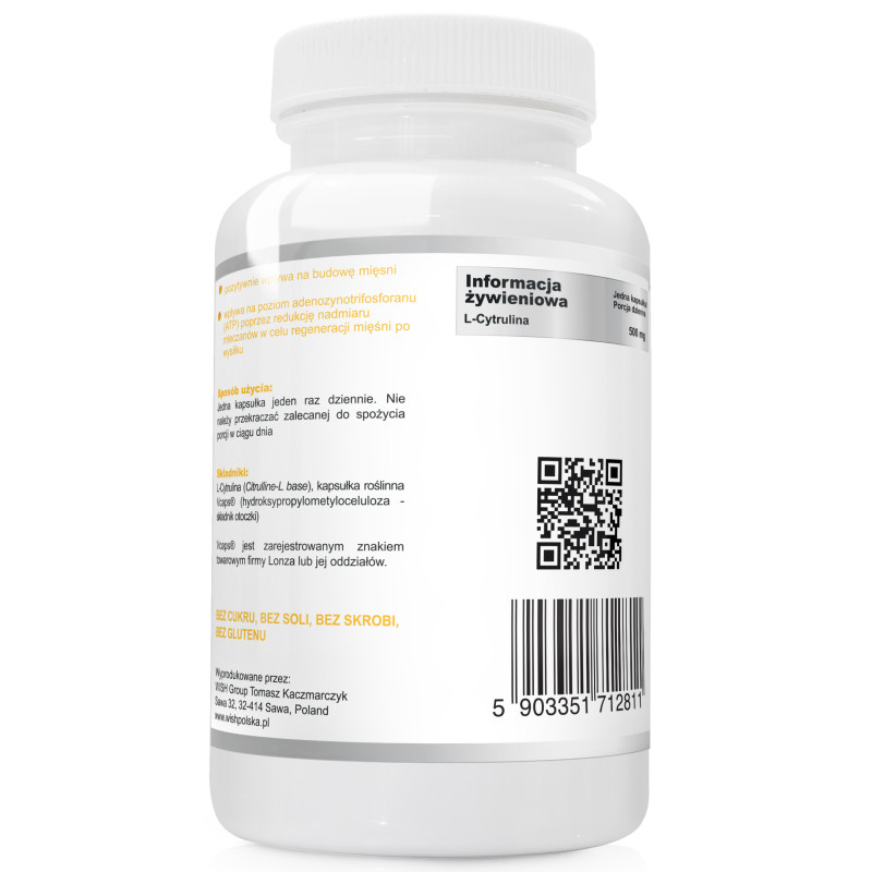 Wish CYTRULINA L-Cytrulline 500mg 120kps MIĘŚNIE REGENERACJA