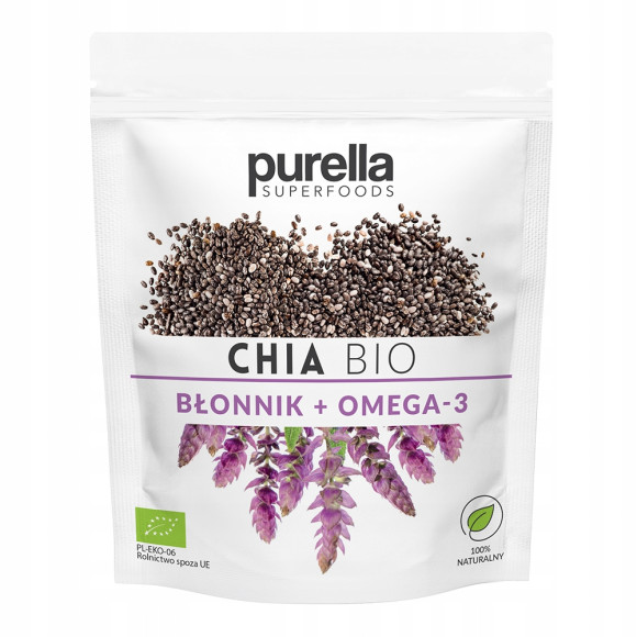 PURELLA Superfoods nasiona CHIA BIO 200G błonnik omega3 do owsianek deserów