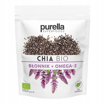 PURELLA Superfoods nasiona CHIA BIO 200G błonnik omega3 do owsianek deserów