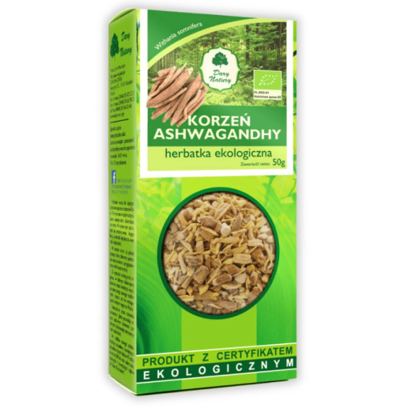 Dary Natury ASHWAGANDHA korzeń ŻEŃ-SZEŃ INDYJSKI 50g suszony EKOLOGICZNY