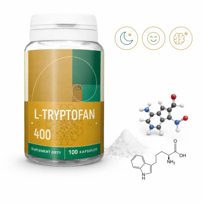 NANGA L-TRYPTOFAN KAPSUŁKI 400mg 100k ułatwia ZASYPIANIE poprawia JAKOŚĆ SNU