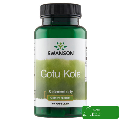 Swanson GOTU KOLA 435mg 60kaps wsparcie PAMIĘĆ FUKCJE POZNAWCZE GOJENIE RAN