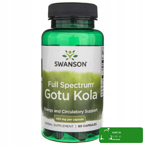 Swanson GOTU KOLA 435mg 60kaps wsparcie PAMIĘĆ FUKCJE POZNAWCZE GOJENIE RAN