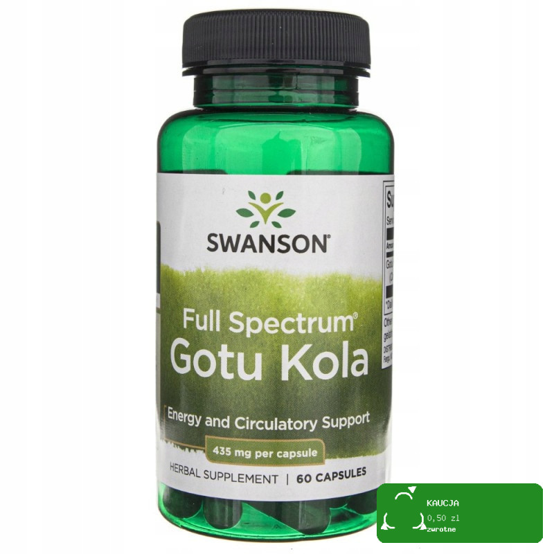 Swanson GOTU KOLA 435mg 60kaps wsparcie PAMIĘĆ FUKCJE POZNAWCZE GOJENIE RAN