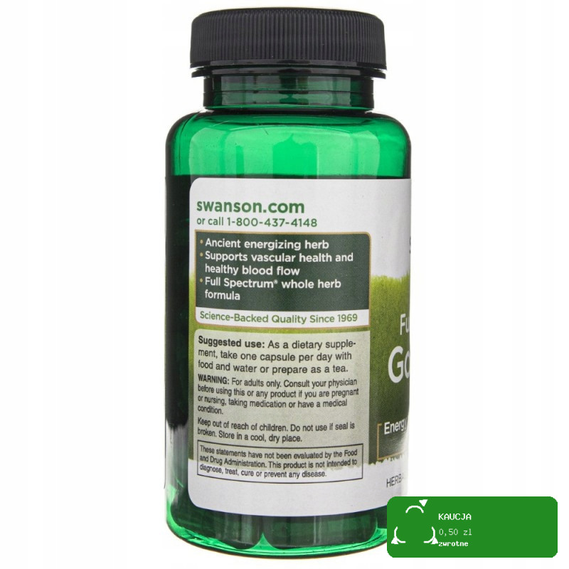 Swanson GOTU KOLA 435mg 60kaps wsparcie PAMIĘĆ FUKCJE POZNAWCZE GOJENIE RAN