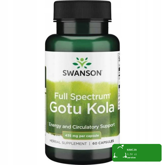 Swanson GOTU KOLA 435mg 60kaps wsparcie PAMIĘĆ FUKCJE POZNAWCZE GOJENIE RAN