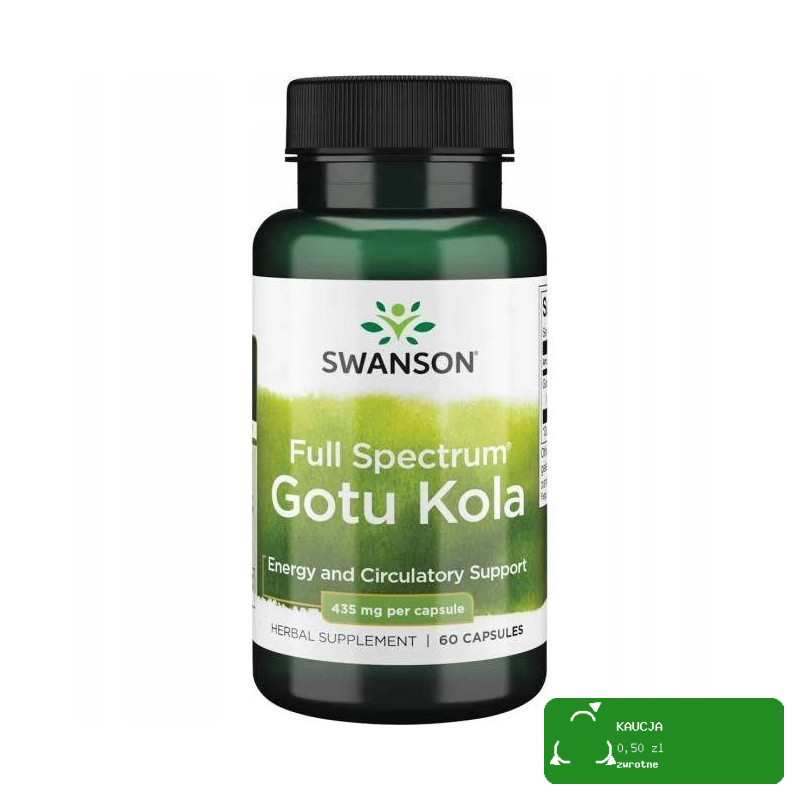 Swanson GOTU KOLA 435mg 60kaps wsparcie PAMIĘĆ FUKCJE POZNAWCZE GOJENIE RAN