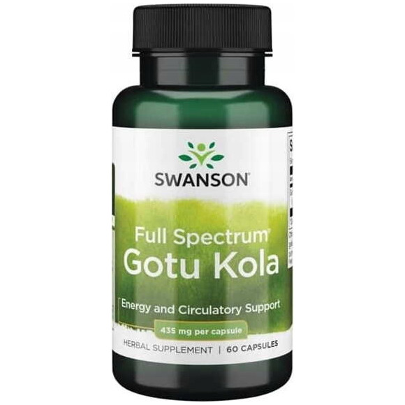 Swanson GOTU KOLA 435mg 60kaps wsparcie PAMIĘĆ FUKCJE POZNAWCZE GOJENIE RAN