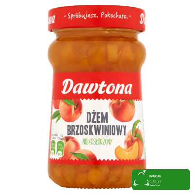 DŻEM Z BRZOSKWINI o obniżonej zawartości cukrów 280G DAWTONA KRÓTKA DATA