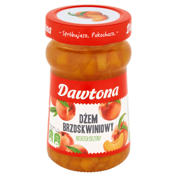 DŻEM Z BRZOSKWINI o obniżonej zawartości cukrów 280G DAWTONA KRÓTKA DATA