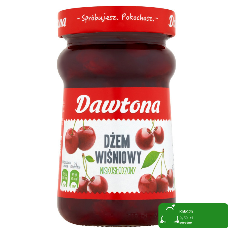 DŻEM WIŚNIOWY Z WIŚNI WIŚNIE o obniżonej zawartości cukrów 280G DAWTONA